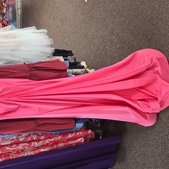 Lipstick Pink Prom Dress - Picture 4 of 5